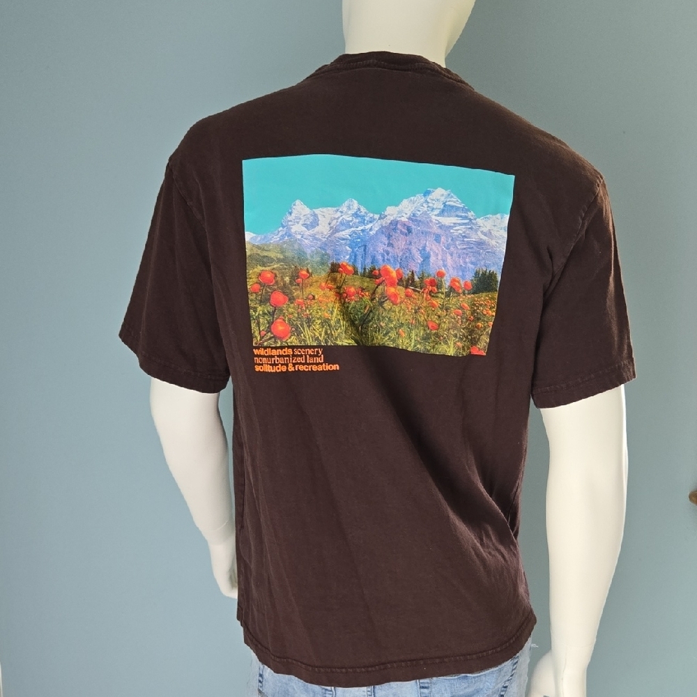 H&M Brown Short Sleeve Tee Classic Crew Neck